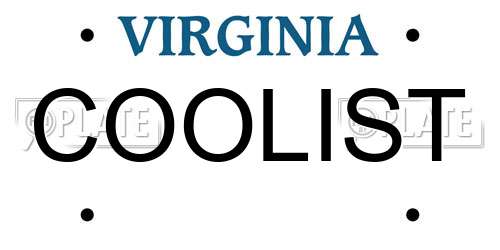 COOLIST Virginia License Plate