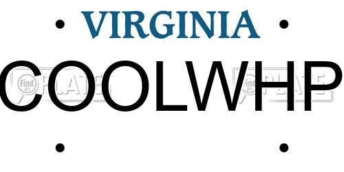 COOLWHP Virginia License Plate