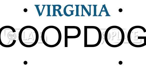 COOPDOG Virginia License Plate