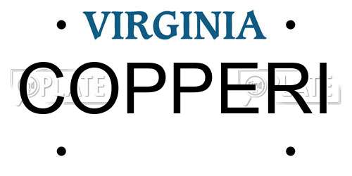 COPPERI Virginia License Plate