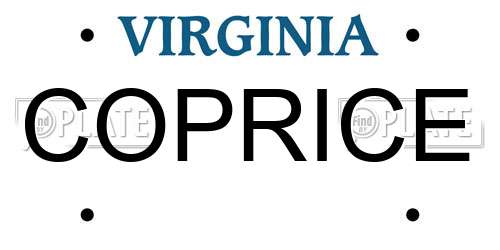 COPRICE Virginia License Plate