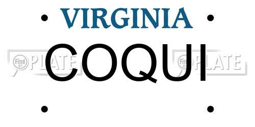 COQUI Virginia License Plate