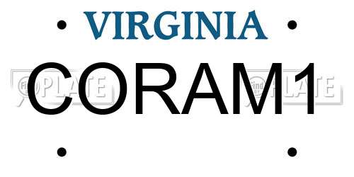 CORAM1 Virginia License Plate