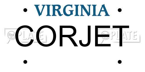 CORJET Virginia License Plate