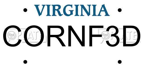 CORNF3D Virginia License Plate
