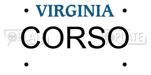 CORSO Virginia License Plate