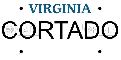 CORTADO Virginia License Plate