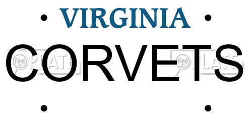 CORVETS Virginia License Plate