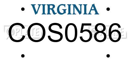 COS0586 Virginia License Plate
