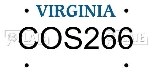 COS266 Virginia License Plate