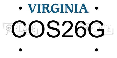 COS26G Virginia License Plate