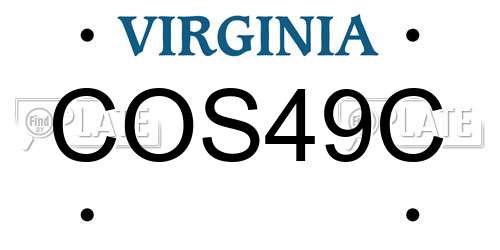 COS49C Virginia License Plate