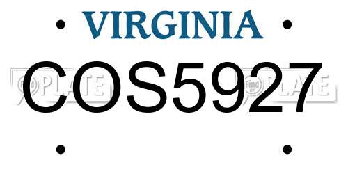COS5927 Virginia License Plate