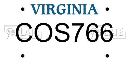 COS766 Virginia License Plate