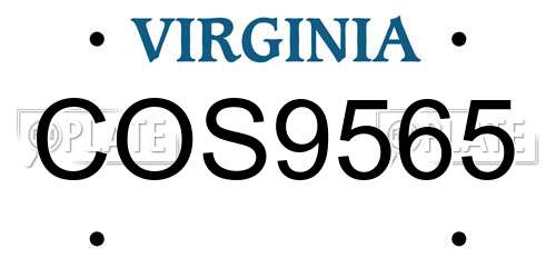 COS9565 Virginia License Plate