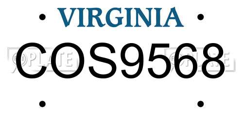 COS9568 Virginia License Plate