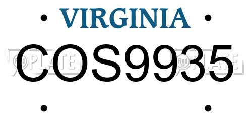 COS9935 Virginia License Plate