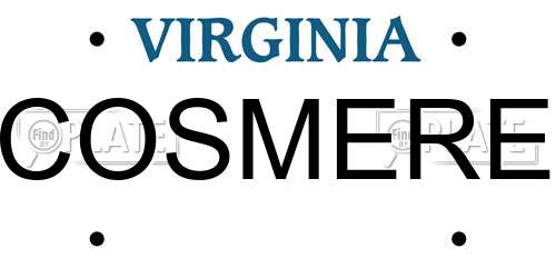 COSMERE Virginia License Plate