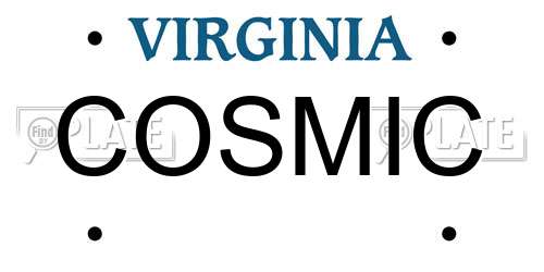 COSMIC Virginia License Plate