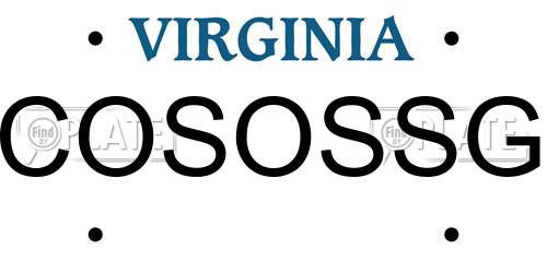 COSOSSG Virginia License Plate