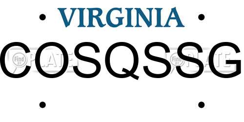 COSQSSG Virginia License Plate