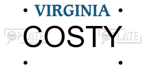 COSTY Virginia License Plate