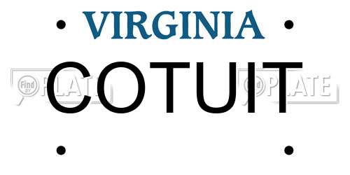 COTUIT Virginia License Plate