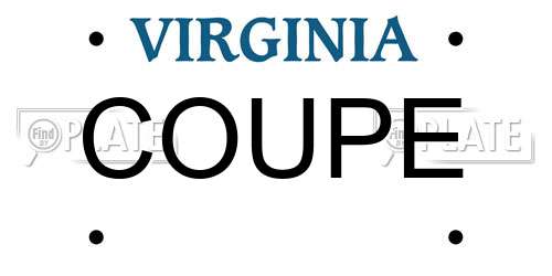 COUPE Virginia License Plate
