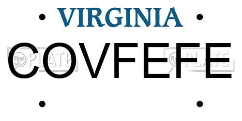 COVFEFE Virginia License Plate