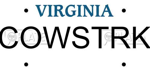 COWSTRK Virginia License Plate