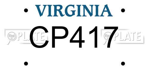 CP417 Virginia License Plate