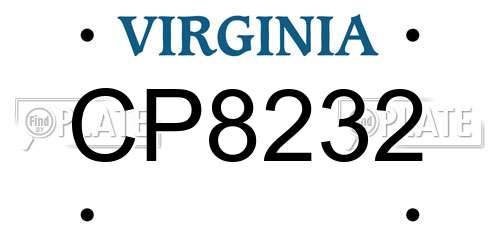 CP8232 Virginia License Plate