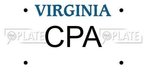 CPA Virginia License Plate