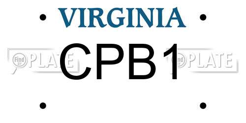 CPB1 Virginia License Plate