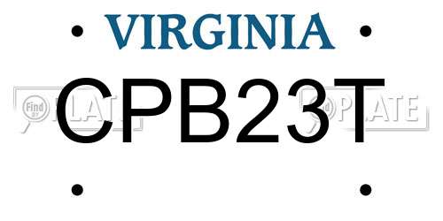 CPB23T Virginia License Plate