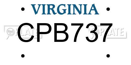 CPB737 Virginia License Plate