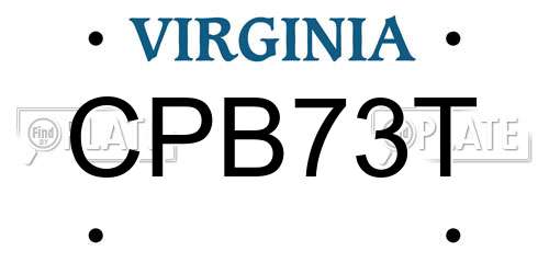 CPB73T Virginia License Plate