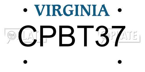 CPBT37 Virginia License Plate