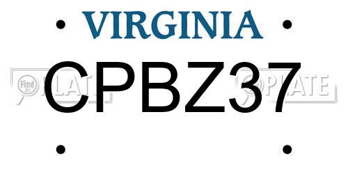 CPBZ37 Virginia License Plate
