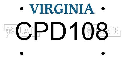 CPD108 Virginia License Plate