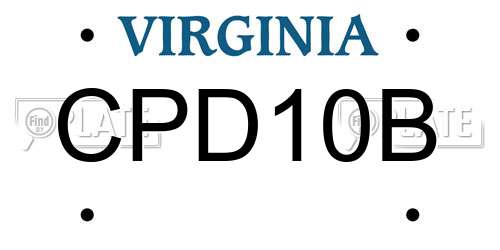 CPD10B Virginia License Plate