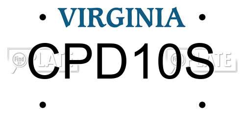 CPD10S Virginia License Plate