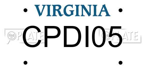 CPDI05 Virginia License Plate