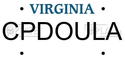 CPDOULA Virginia License Plate