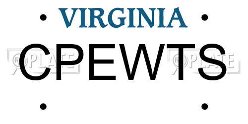 CPEWTS Virginia License Plate