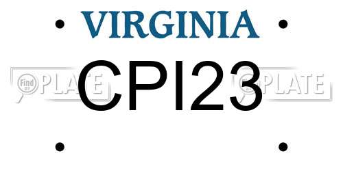 CPI23 Virginia License Plate