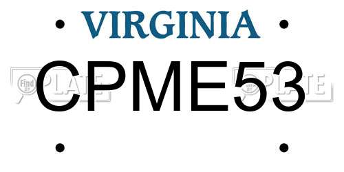CPME53 Virginia License Plate