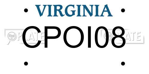 CPOI08 Virginia License Plate