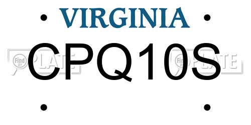 CPQ10S Virginia License Plate