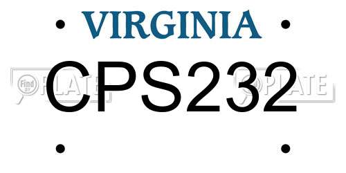 CPS232 Virginia License Plate